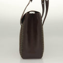 CELINE C Macadam Canvas Hand Bag Brown Gold Auth SW992-4