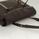 CELINE C Macadam Canvas Hand Bag Brown Gold Auth SW992-6