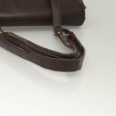 CELINE C Macadam Canvas Hand Bag Brown Gold Auth SW992-7