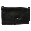 LOEWE Shoulder Bag Leather Black Gold Auth SW994-1