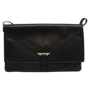 LOEWE Shoulder Bag Leather Black Gold Auth SW994-13