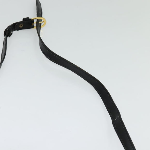 LOEWE Shoulder Bag Leather Black Gold Auth SW994