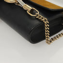 Chloe Fay Shoulder Bag Leather Suede Navy Gold Auth SW999-15