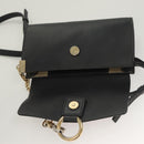 Chloe Fay Shoulder Bag Leather Suede Navy Gold Auth SW999-10