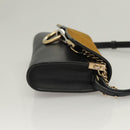 Chloe Fay Shoulder Bag Leather Suede Navy Gold Auth SW999-3