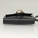 Chloe Fay Shoulder Bag Leather Suede Navy Gold Auth SW999-5