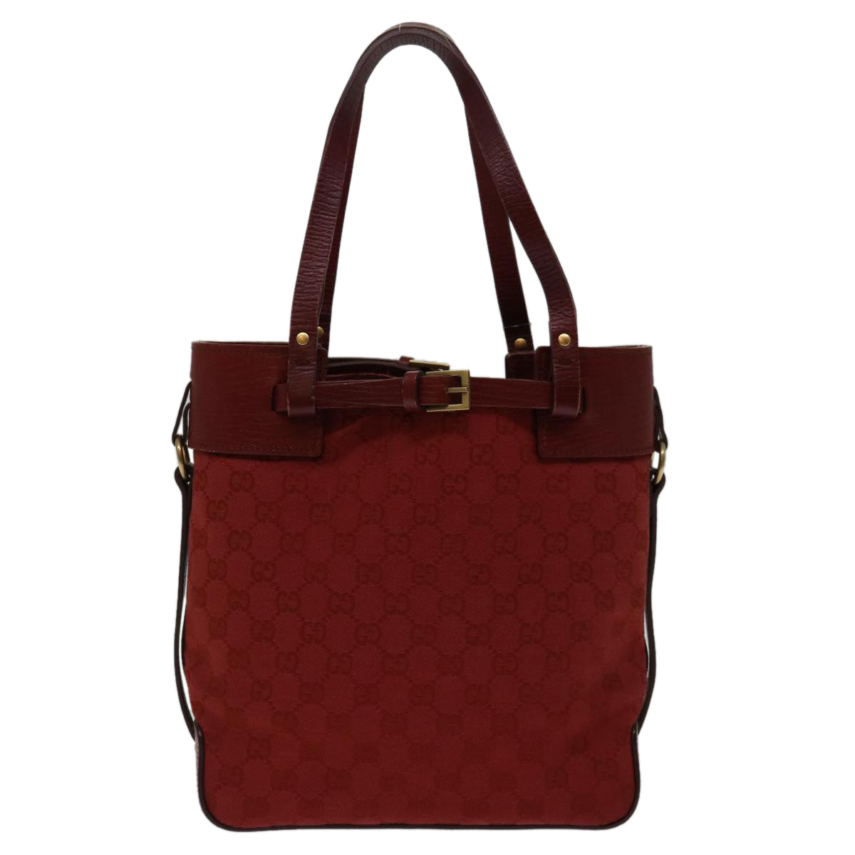 GUCCI GG Canvas Shoulder Bag Red 107757 Auth tb1046 - 0