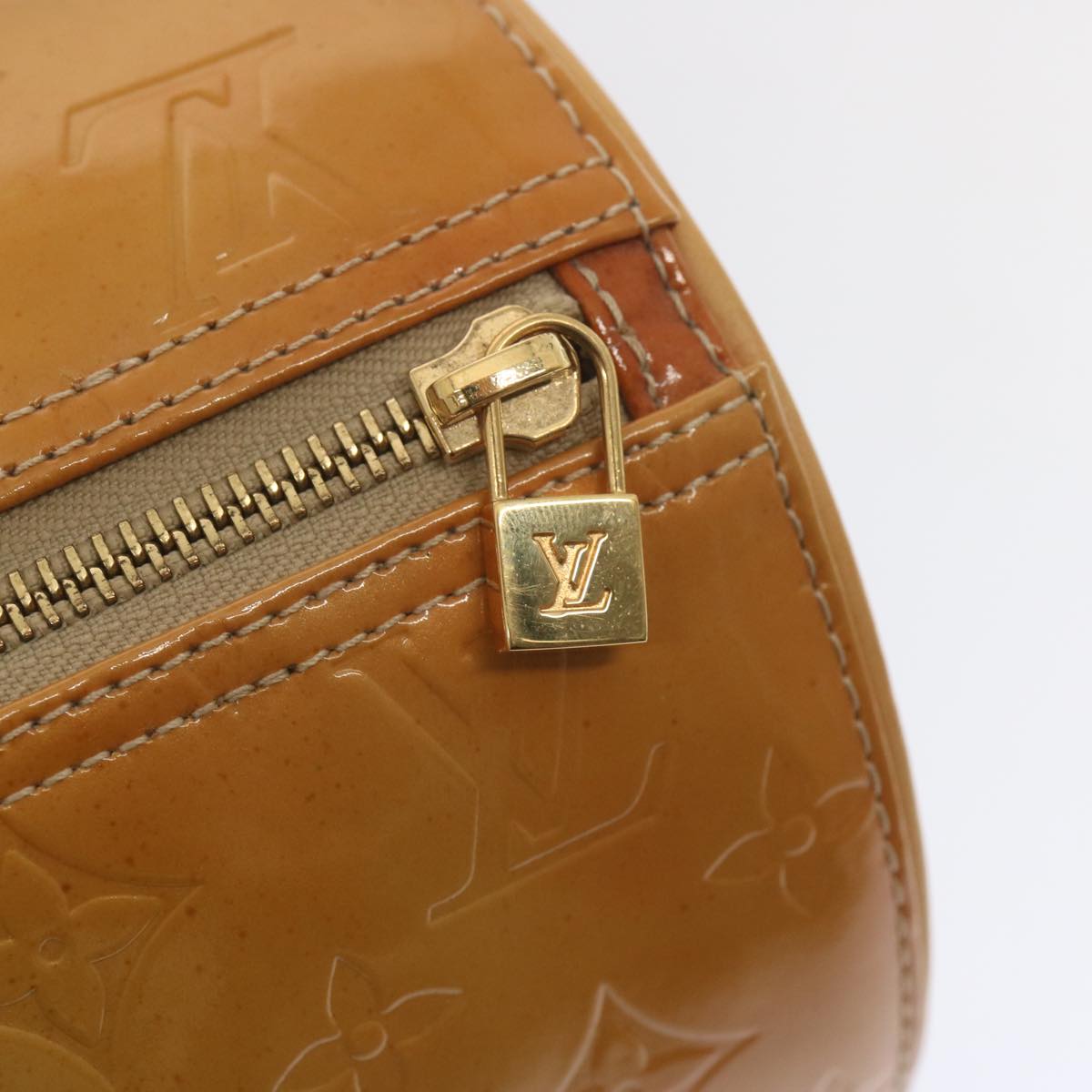 LOUIS VUITTON Monogram Vernis Bedford Hand Bag Beige M91006 LV Auth tb1057
