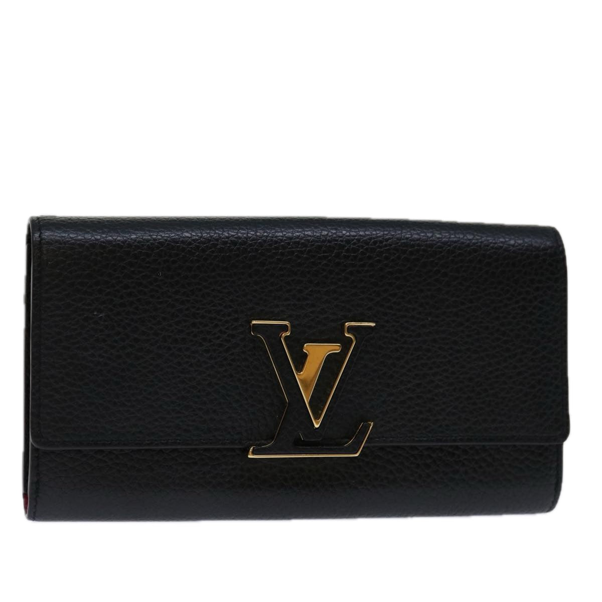 LOUIS VUITTON Taurillon Clemence Portefeuille Capsine Wallet M61248 Auth tb1062