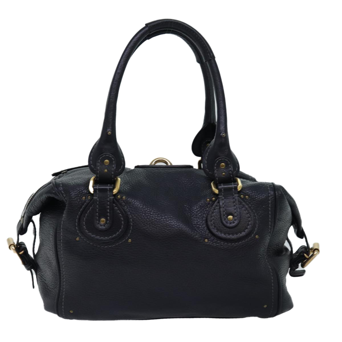 Chloe Paddington Hand Bag Leather Black 03 10 51 5276 Auth tb1090