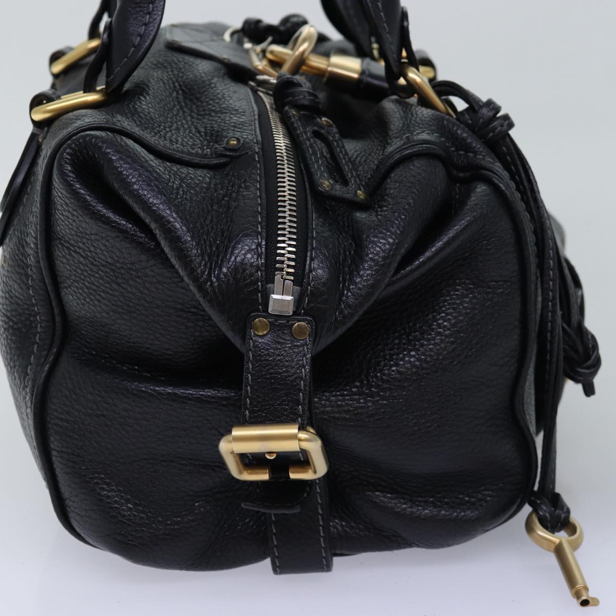 Chloe Paddington Hand Bag Leather Black 03 10 51 5276 Auth tb1090