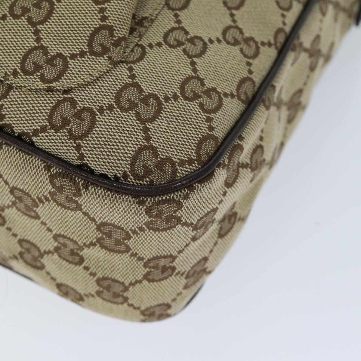 GUCCI GG Canvas Shoulder Bag Beige 131211 Auth tb1106