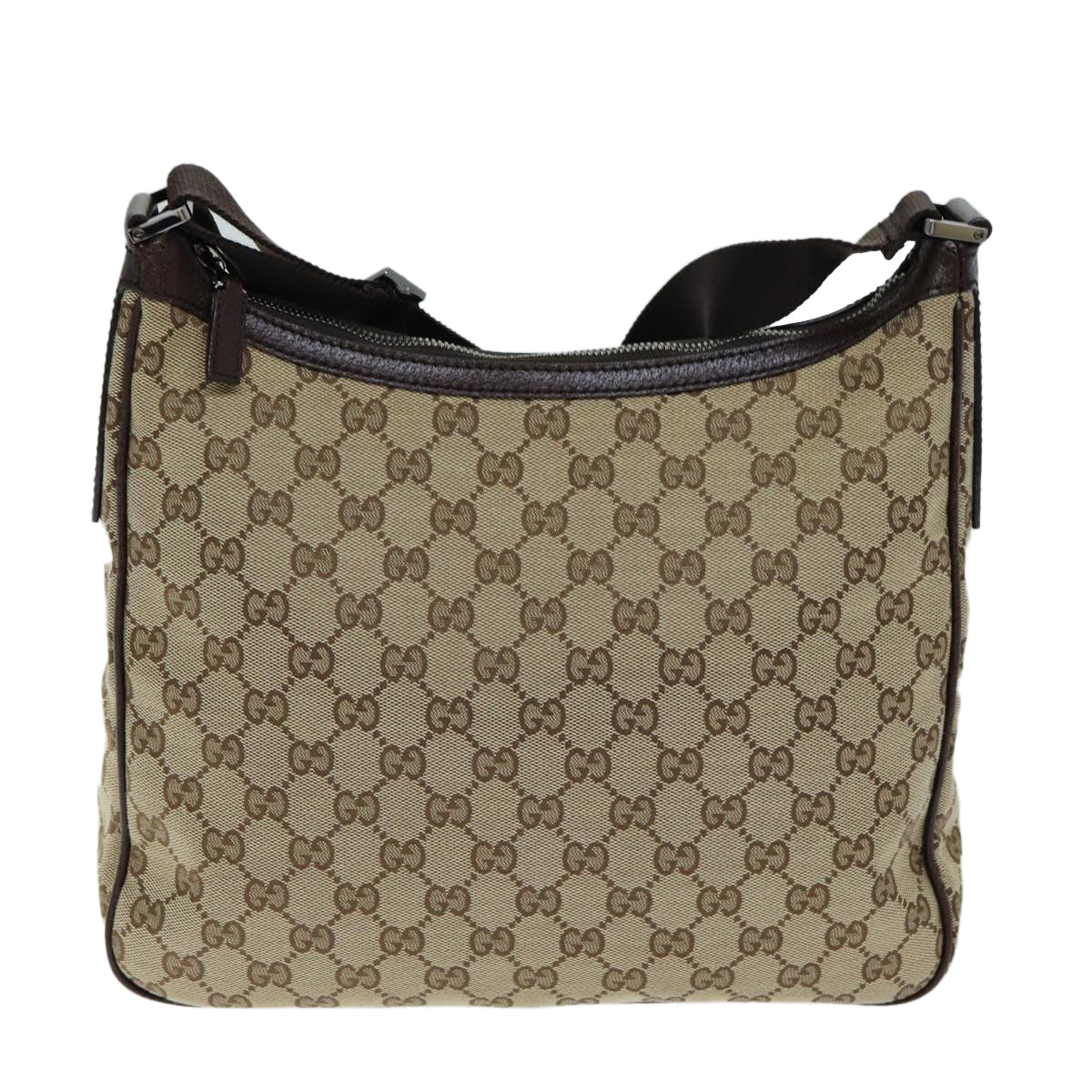 GUCCI GG Canvas Shoulder Bag Beige 131211 Auth tb1106