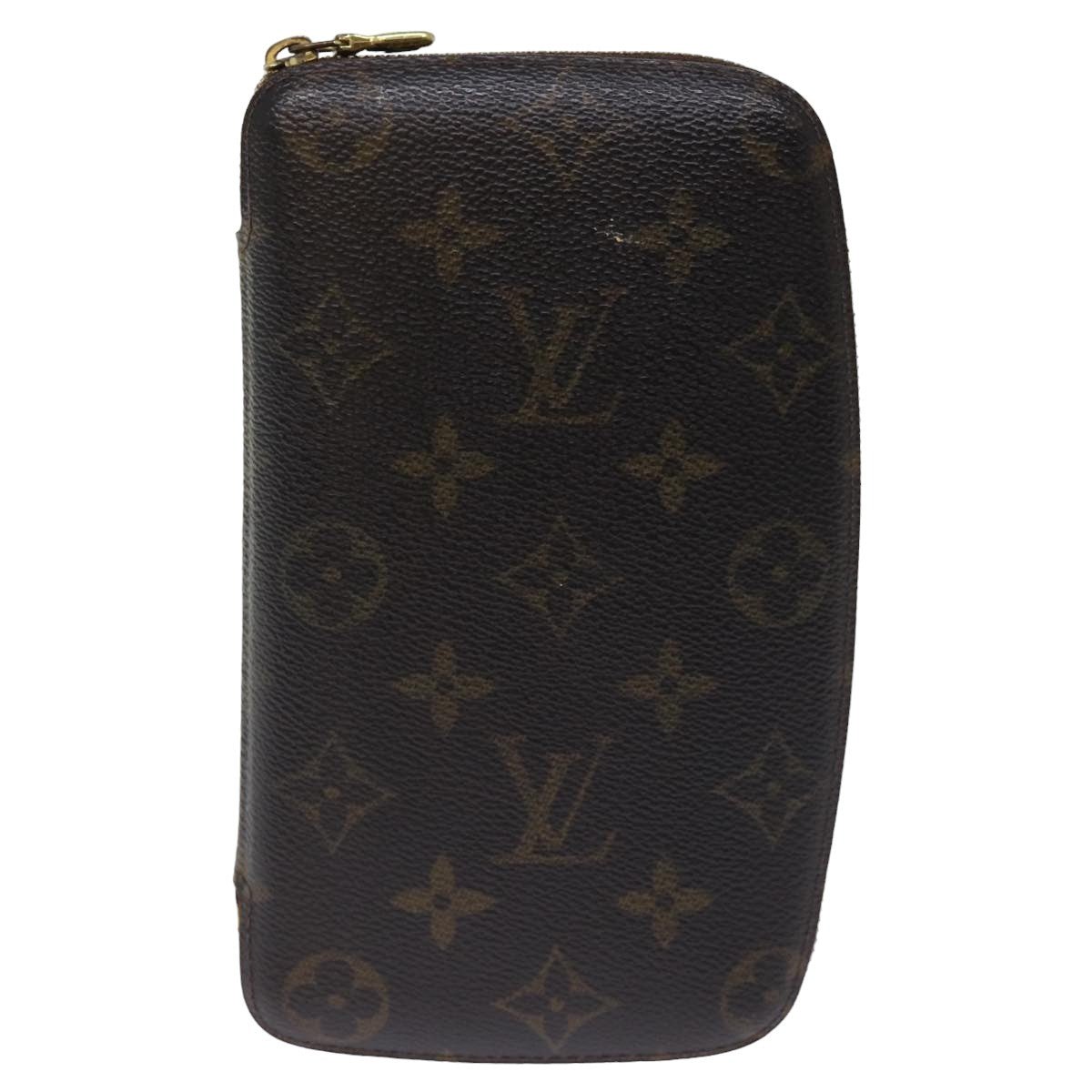 LOUIS VUITTON Monogram Agenda Jet Travel Case M62850 LV Auth tb1113