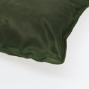 PRADA Shoulder Bag Nylon Khaki Dark Brown Silver Auth tb1125-12