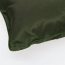 PRADA Shoulder Bag Nylon Khaki Dark Brown Silver Auth tb1125-13