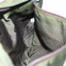 PRADA Shoulder Bag Nylon Khaki Dark Brown Silver Auth tb1125-17
