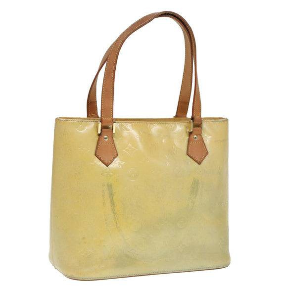 LOUIS VUITTON Monogram Vernis Houston Hand Bag Gris M91053 LV Auth tb1146