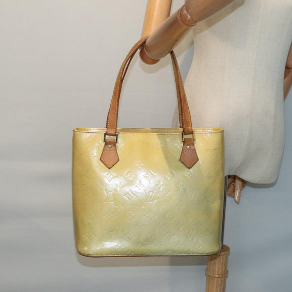 LOUIS VUITTON Monogram Vernis Houston Hand Bag Gris M91053 LV Auth tb1146