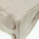 PRADA Hand Bag Nylon Beige Silver Auth tb1164-15