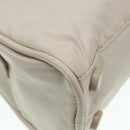 PRADA Hand Bag Nylon Beige Silver Auth tb1164-16