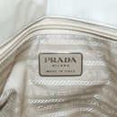 PRADA Hand Bag Nylon Beige Silver Auth tb1164-19