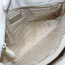 PRADA Hand Bag Nylon Beige Silver Auth tb1164-10