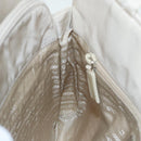 PRADA Hand Bag Nylon Beige Silver Auth tb1164-21