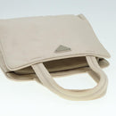 PRADA Hand Bag Nylon Beige Silver Auth tb1164-6