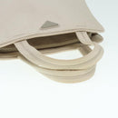 PRADA Hand Bag Nylon Beige Silver Auth tb1164-7