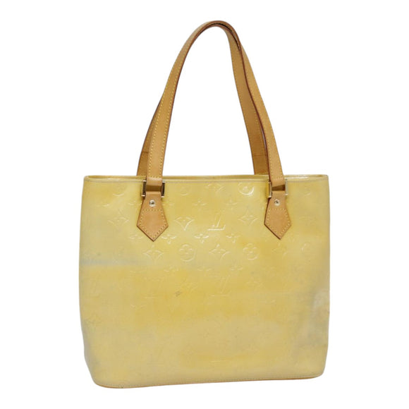 LOUIS VUITTON Monogram Vernis Houston Hand Bag Gris M91053 LV Auth tb1165