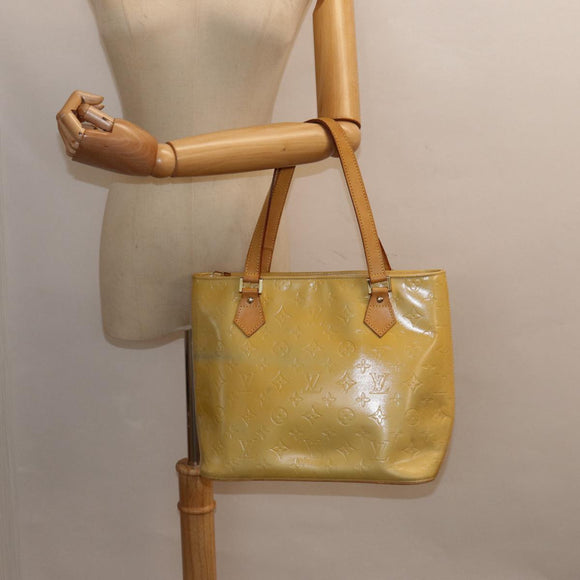 LOUIS VUITTON Monogram Vernis Houston Hand Bag Gris M91053 LV Auth tb1165