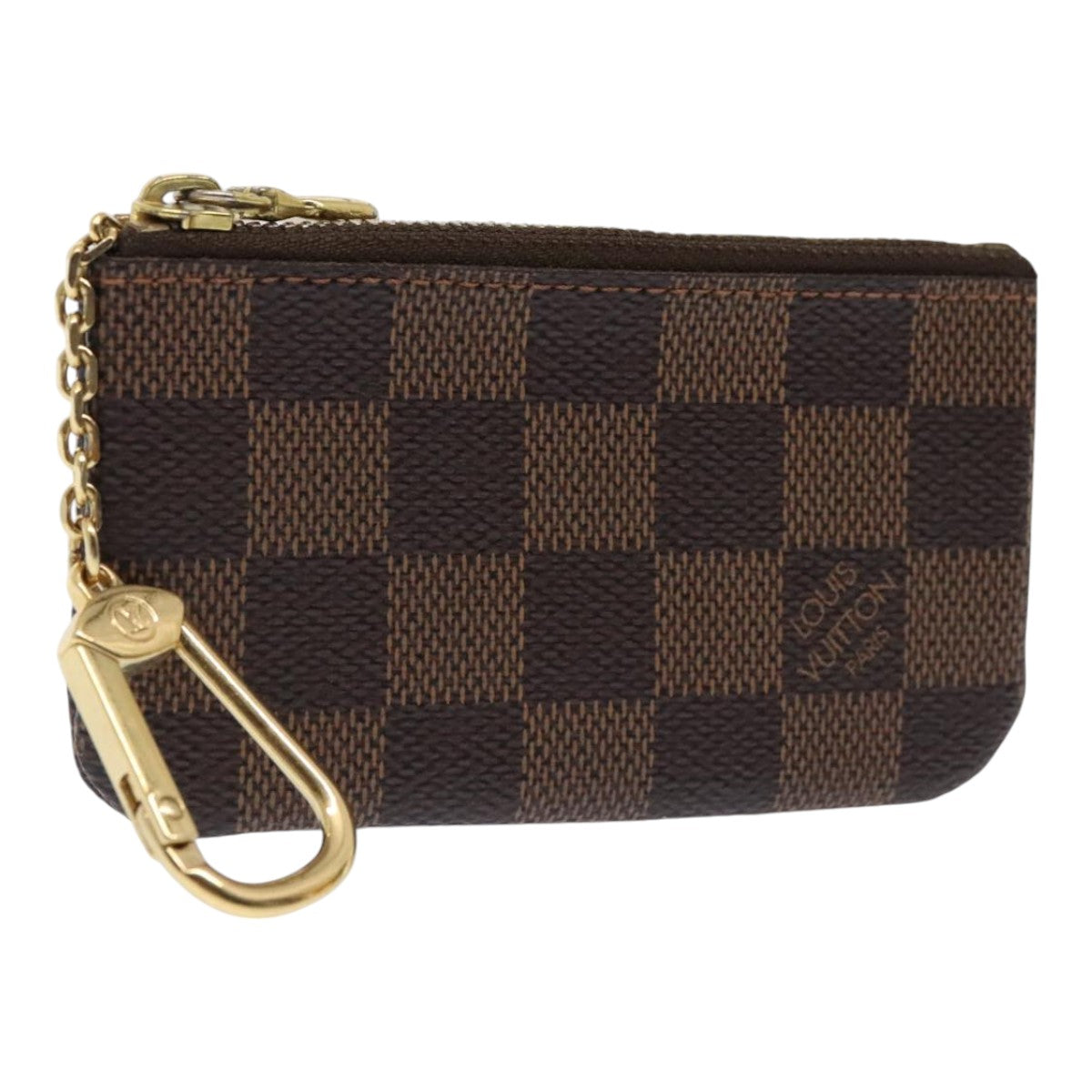 LOUIS VUITTON Damier Ebene Pochette Cles Coin Purse N62658 LV Auth tb1231