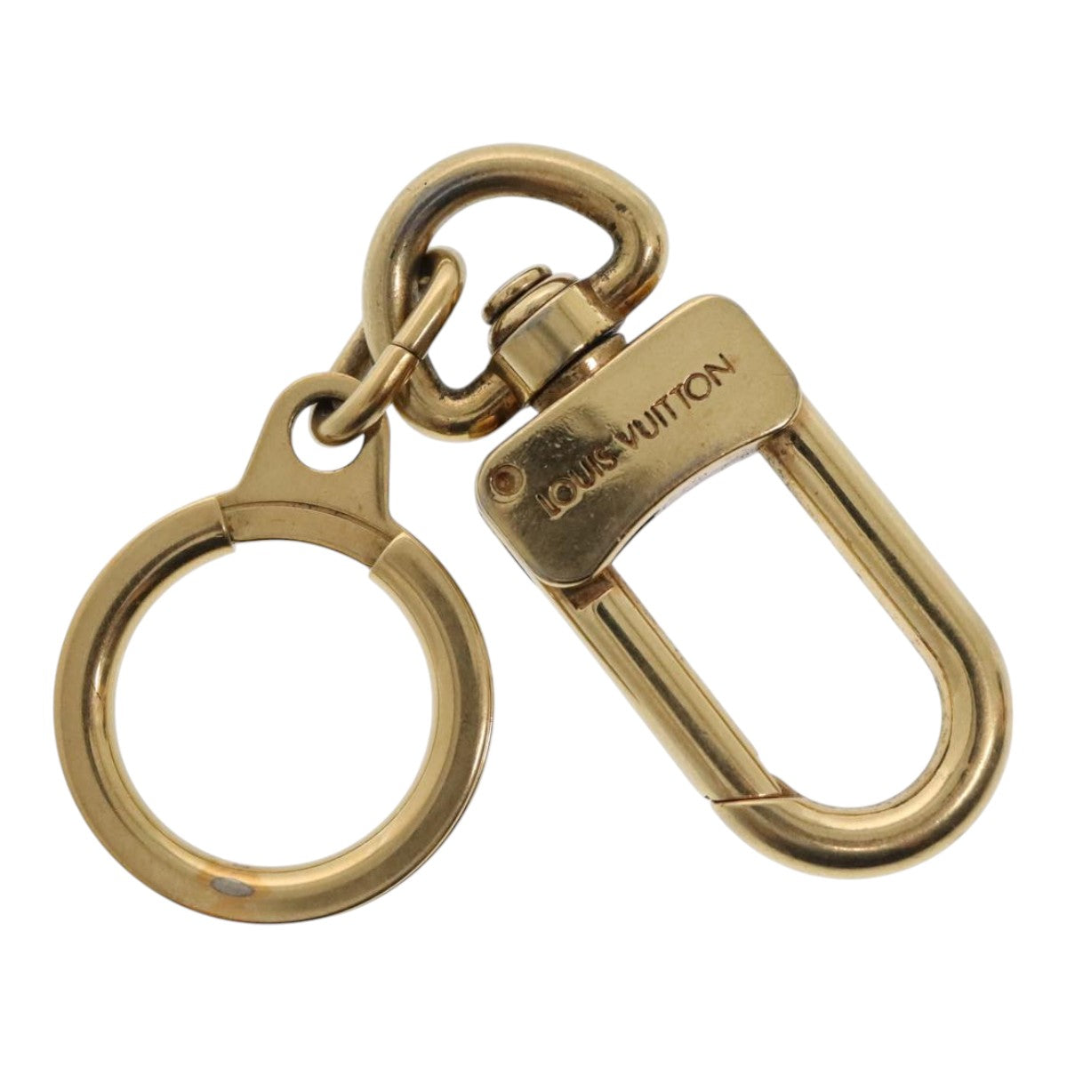 LOUIS VUITTON Anneau Cles Key Ring Gold Tone LV Auth tb1232 - 0