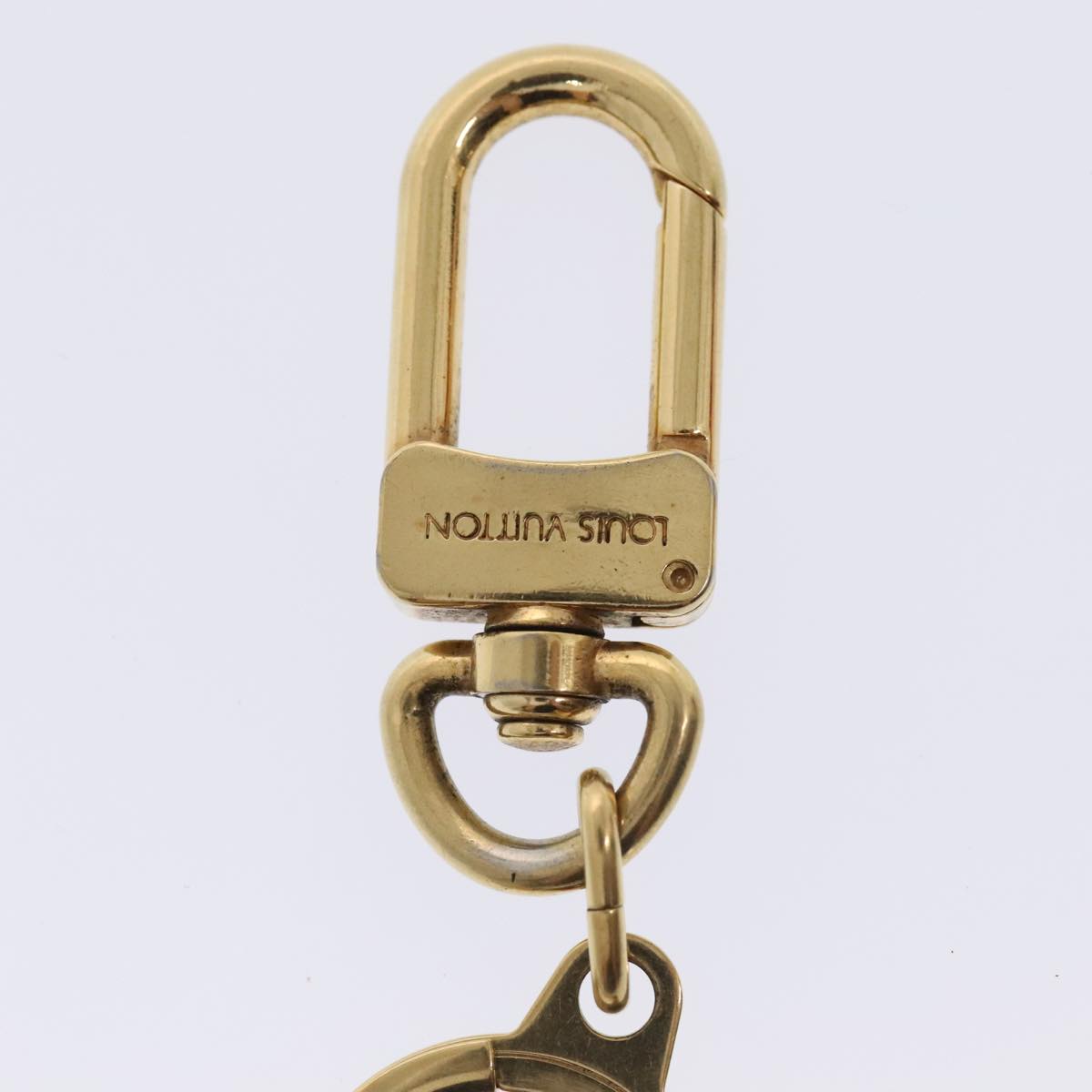 LOUIS VUITTON Anneau Cles Key Ring Gold Tone LV Auth tb1232