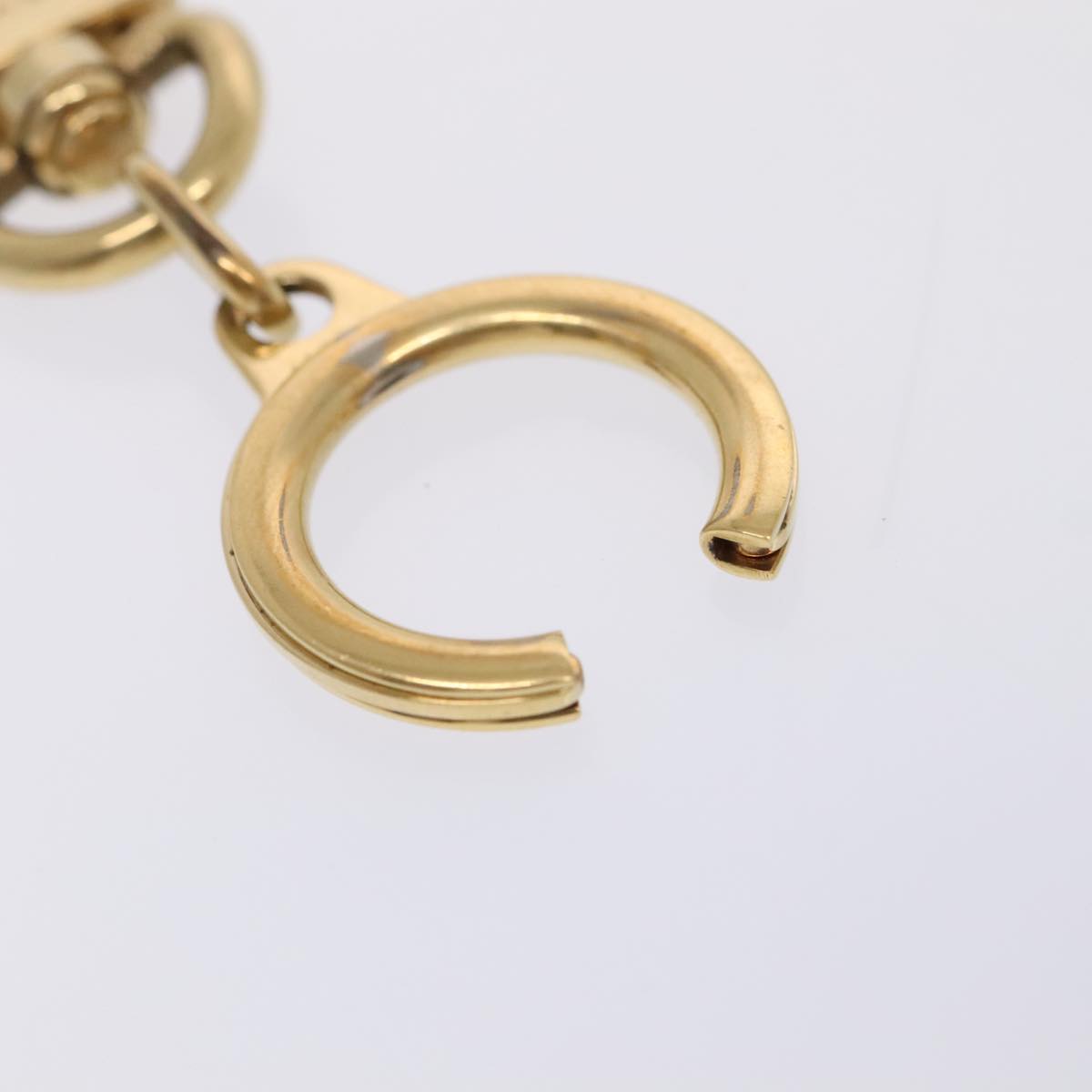 LOUIS VUITTON Anneau Cles Key Ring Gold Tone LV Auth tb1232