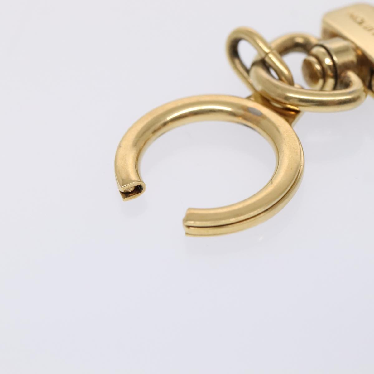 LOUIS VUITTON Anneau Cles Key Ring Gold Tone LV Auth tb1232