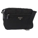 PRADA Shoulder Bag Nylon Black Silver Auth tb1252-1