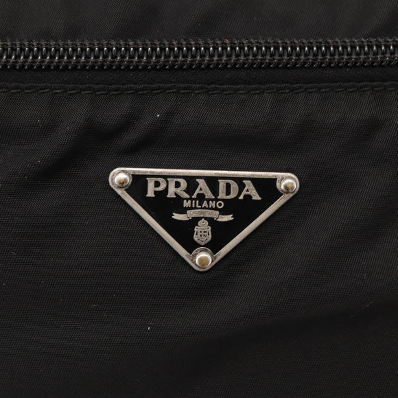 PRADA Shoulder Bag Nylon Black Silver Auth tb1252