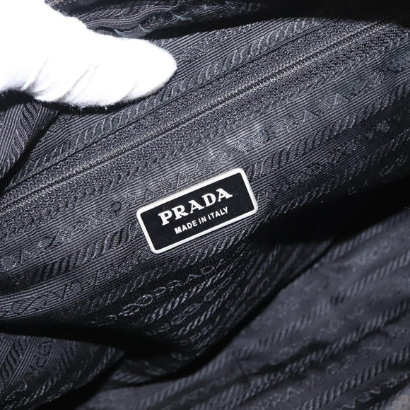 PRADA Shoulder Bag Nylon Black Silver Auth tb1252