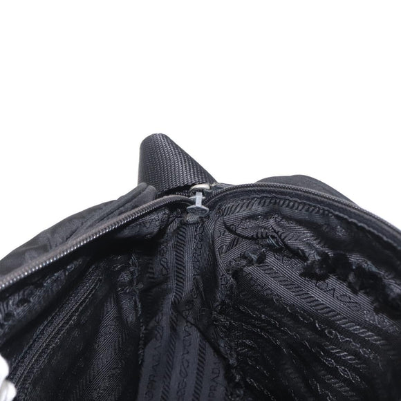 PRADA Shoulder Bag Nylon Black Silver Auth tb1252