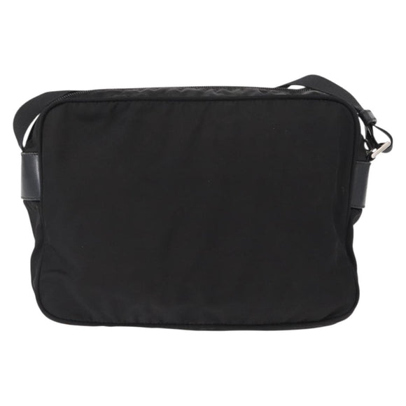 PRADA Shoulder Bag Nylon Black Silver Auth tb1252