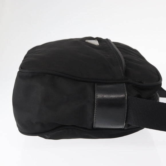 PRADA Shoulder Bag Nylon Black Silver Auth tb1252