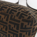 FENDI Zucca Canvas Mamma Baguette Shoulder Bag Black Brown Auth tb1254V-12