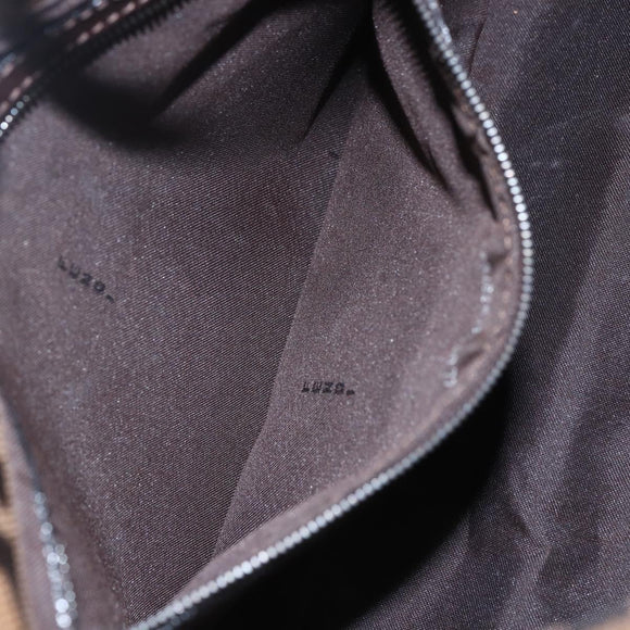 FENDI Zucca Canvas Mamma Baguette Shoulder Bag Black Brown Auth tb1254V