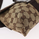 GUCCI GG Canvas Waist Bag Beige Silver 131236 Auth tb1255-10
