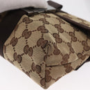 GUCCI GG Canvas Waist Bag Beige Silver 131236 Auth tb1255-11
