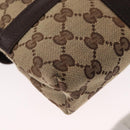 GUCCI GG Canvas Waist Bag Beige Silver 131236 Auth tb1255-12