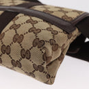 GUCCI GG Canvas Waist Bag Beige Silver 131236 Auth tb1255-13