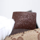 GUCCI GG Canvas Waist Bag Beige Silver 131236 Auth tb1255-22